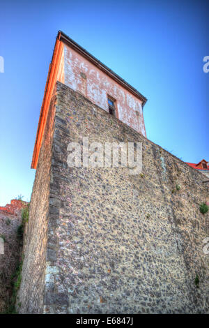 View of old Palanok Castle or Mukachevo Castle, Ukraine, built in 14th century Stock Photo