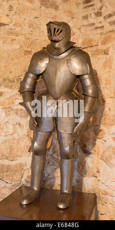 SPISSKY CASTLE, SLOVAKIA - JULY 19, 2014: The medieval armour. Stock Photo