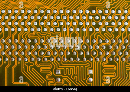Mother board circuit Large type of a back part of the printed-circuit board Stock Photo