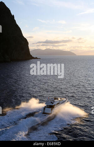 luxury yacht in navigation, aerial view Stock Photo - Alamy