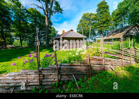 Traditional eastern-european country house of XIX century Stock Photo