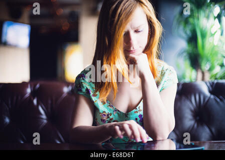 Girl in cafe Stock Photo