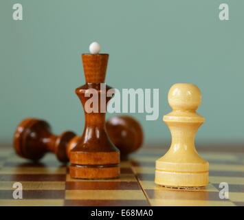 chess position - pawn standing in a position of checkmate Stock Photo