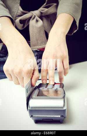 Credit Card Terminal Machine Stock Photo