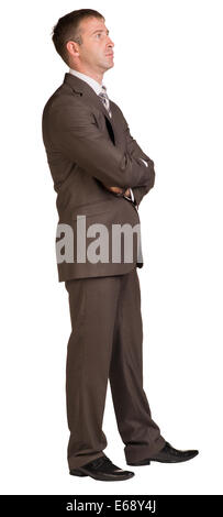 Businessman stands in half-turn Stock Photo