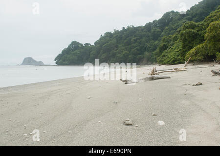 Tropical beach at Cabo Blanco Absolute Nature Reserve, Costa Rica. Stock Photo