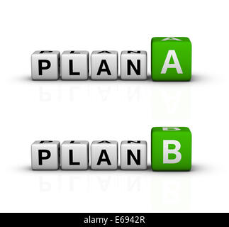 plan A and B icon (green-white crossword series) Stock Photo