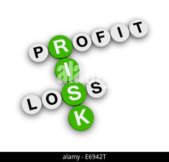 risk profit loss crossword puzzle Stock Photo