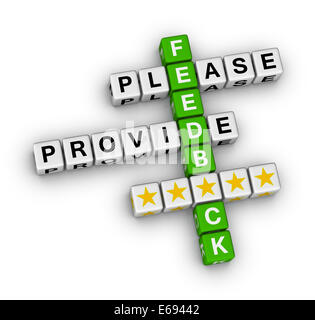 we want feedback crossword puzzle Stock Photo