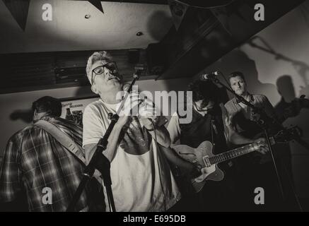 Ken McCluskey performs live on stage as The Bluebells at The Griffin on August 5, 2014 in Glasgow, Scotland Stock Photo