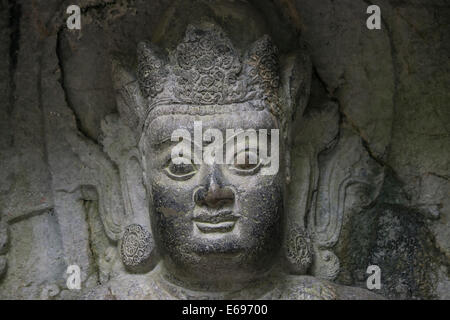 Buddha face, Lingying Monastery, Xihu, Hangzhou, Zhejiang Province, China Stock Photo