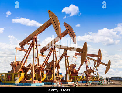 oil pump jacks Stock Photo