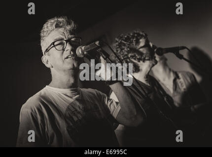 Ken McCluskey performs live on stage as The Bluebells at The Griffin on August 5, 2014 in Glasgow, Scotland Stock Photo