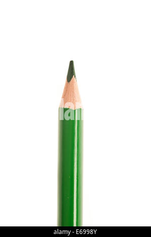 Green color pencil isolated on white background Stock Photo - Alamy