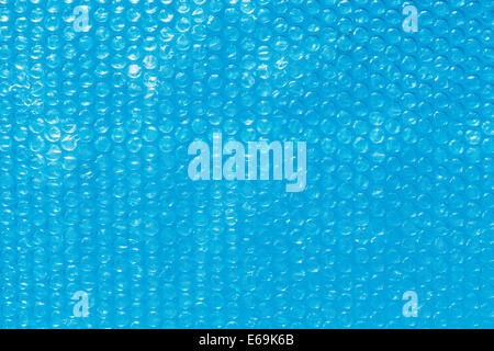 blue background from Bubble wrap on water close up Stock Photo