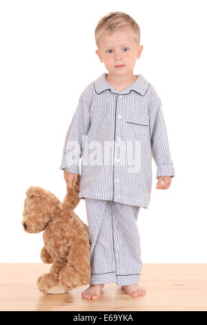 boy,teddy bear,sleep,bedtime Stock Photo