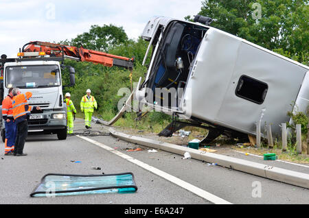 M5 Coach Crash south bound near Gloucestershire.19th August 2014