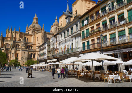 Cathedral, Main Square, Segovia, Castilla-Leon, Spain. Stock Photo