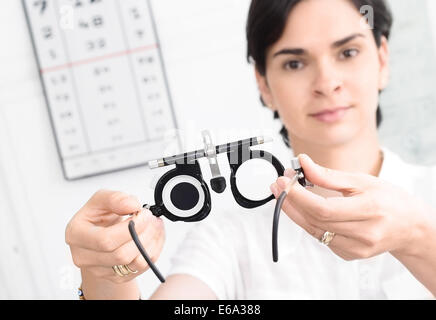 oculist,opticians,eye test,eye exam Stock Photo