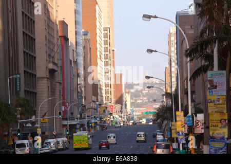 DURBAN, SOUTH AFRICA - AUGUST 17, 2014: Early morning view of smith street, Durban south Africa Stock Photo