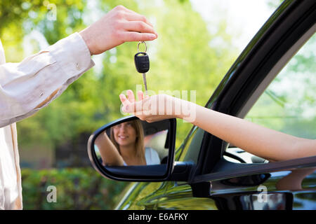 car buying,key handover,driver's license Stock Photo - Alamy