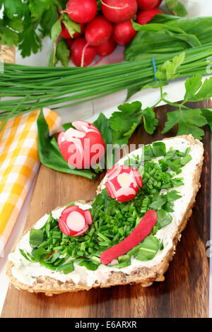 healthy diet,chive,bun,sandwich,culinary herbs Stock Photo
