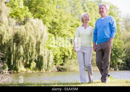 senior,walk,love couple Stock Photo