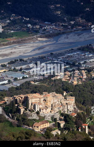 The picturesque perched village of Carros in the Var valley, French Riviera. France Stock Photo