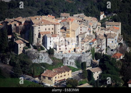 The picturesque perched village of Carros in the Var valley, French Riviera. France Stock Photo