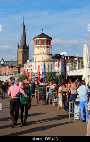 Düsseldorf Old Town old castle tower St. Lambertus Basilika Stock Photo