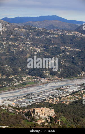 The picturesque perched village of Carros in the Var valley, French Riviera. France Stock Photo