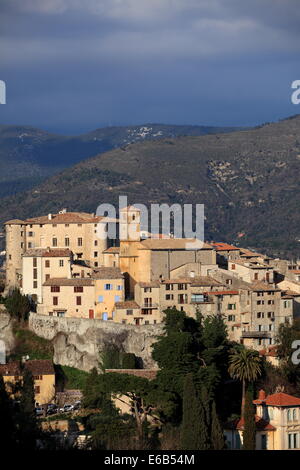 The picturesque perched village of Carros in the Var valley, French Riviera. France Stock Photo