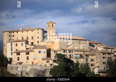 The picturesque perched village of Carros in the Var valley, French Riviera. France Stock Photo