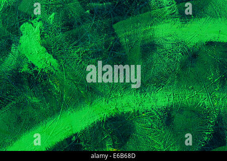 abstract green painted background with brush strokes on rough ground Stock Photo