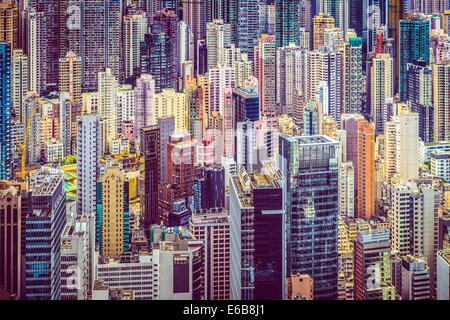 Hong Kong, China financial buildings cityscape. Stock Photo