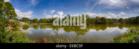 USA, Florida, Delray Beach. Panoramic view of the Morikami Japanese Gardens. Stock Photo