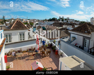 View of the rooftops of Tavira old town, Algarve. Portugal. Stock Photo