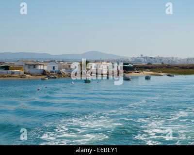 Faro islands marshs in Faro, Algarve. Portugal. Stock Photo