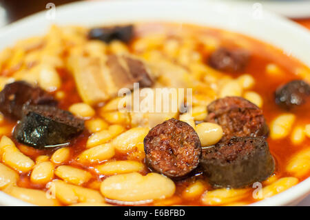 Asturian bean stew (Fabada) Stock Photo