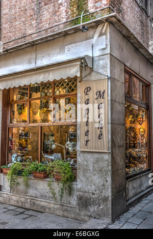 One of the best known Carnival mask shops in Venice. Stock Photo