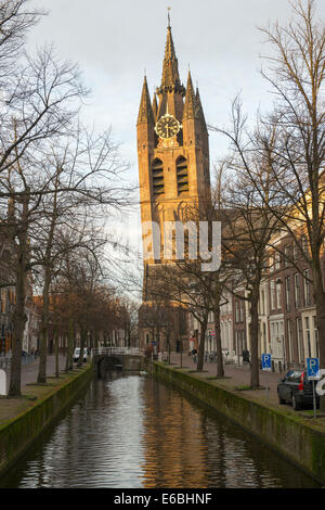 silhouette of the old clock tower of the Dutch fort in the UNESCO World ...