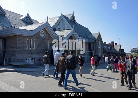 The rear entrance to the Gaiety Theatre on the Mall Road  in Shimla, Himachal Pradesh, India Stock Photo