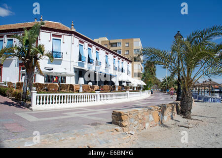 Traditional Spanish Tapas Bar and Restaurant in Los Alcazares beach Murcia, Costa Calida, South Eastern Spain Stock Photo