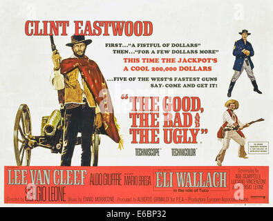UK Theatrical Poster for 'The Good, the Bad and the Ugly ' film directed by Sergio Leone. ***EDITORIAL USE ONLY*** Credit: BFA / United Artists Stock Photo