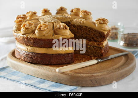 Coffee and walnut cake Stock Photo