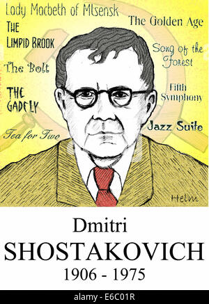 Shostakovich, portrait, Russian composer, 1906 – 1975 Stock Photo