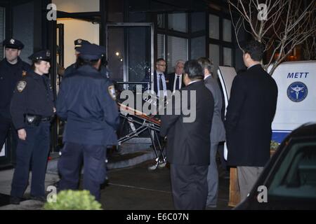 The body of Philip Seymour Hoffman removed from his apartment building in a black body bag just before 7 p.m. Sunday after he was reported dead. Police Crime Scene investigators carried evidence bags out of his Greenwich village apartment  Where: New York Stock Photo