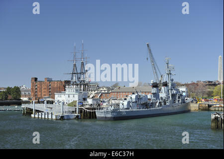 USS Cassin Young, a Fletcher-class destroyer berthed at the Boston Navy Yard, Boston, Massachusetts, USA Stock Photo