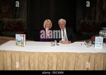 Newt & Calista Gingrich Sign Their Newest Books 'Breakout' And 'Yankee Doodle Dandy'  at The Palazzo Hotel & Casino In Las Vegas, NV On 2/4/14  Featuring: Newt Gingrich,Calista Gigrich Where: Las Vegas, Nevada, United States When: 05 Feb 2014 Stock Photo