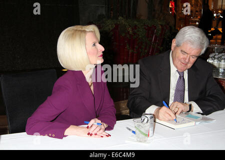 Newt & Calista Gingrich Sign Their Newest Books 'Breakout' And 'Yankee Doodle Dandy'  at The Palazzo Hotel & Casino In Las Vegas, NV On 2/4/14  Featuring: Newt Gingrich,Calista Gigrich Where: Las Vegas, Nevada, United States When: 05 Feb 2014 Stock Photo